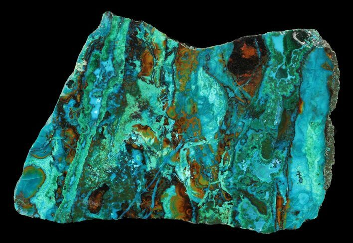 Polished Chrysocolla & Plume Malachite - Bagdad Mine, Arizona #63230